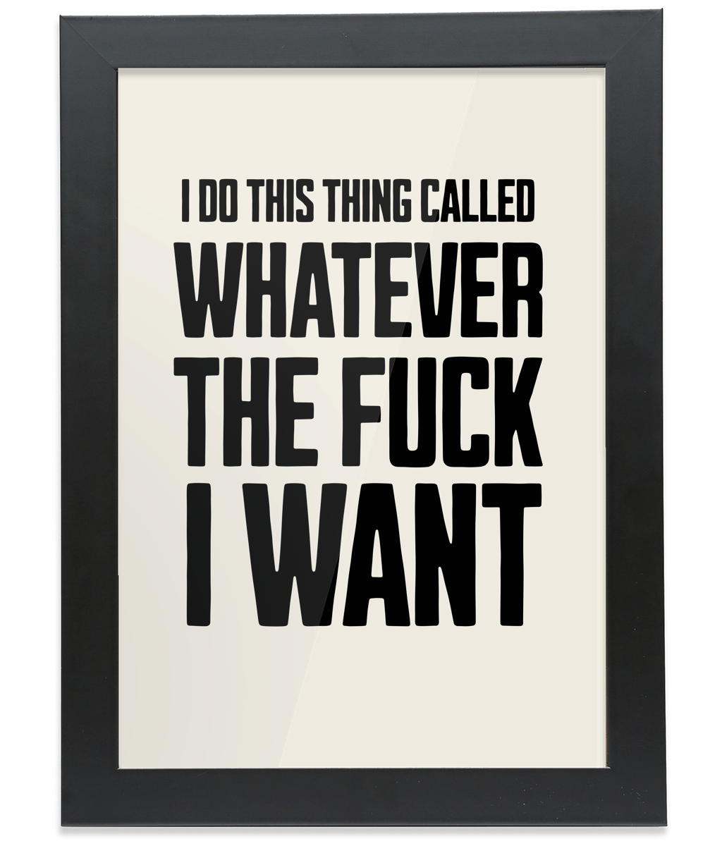 I Do This Thing... Black on Cream - FRAMED Fine Art Print