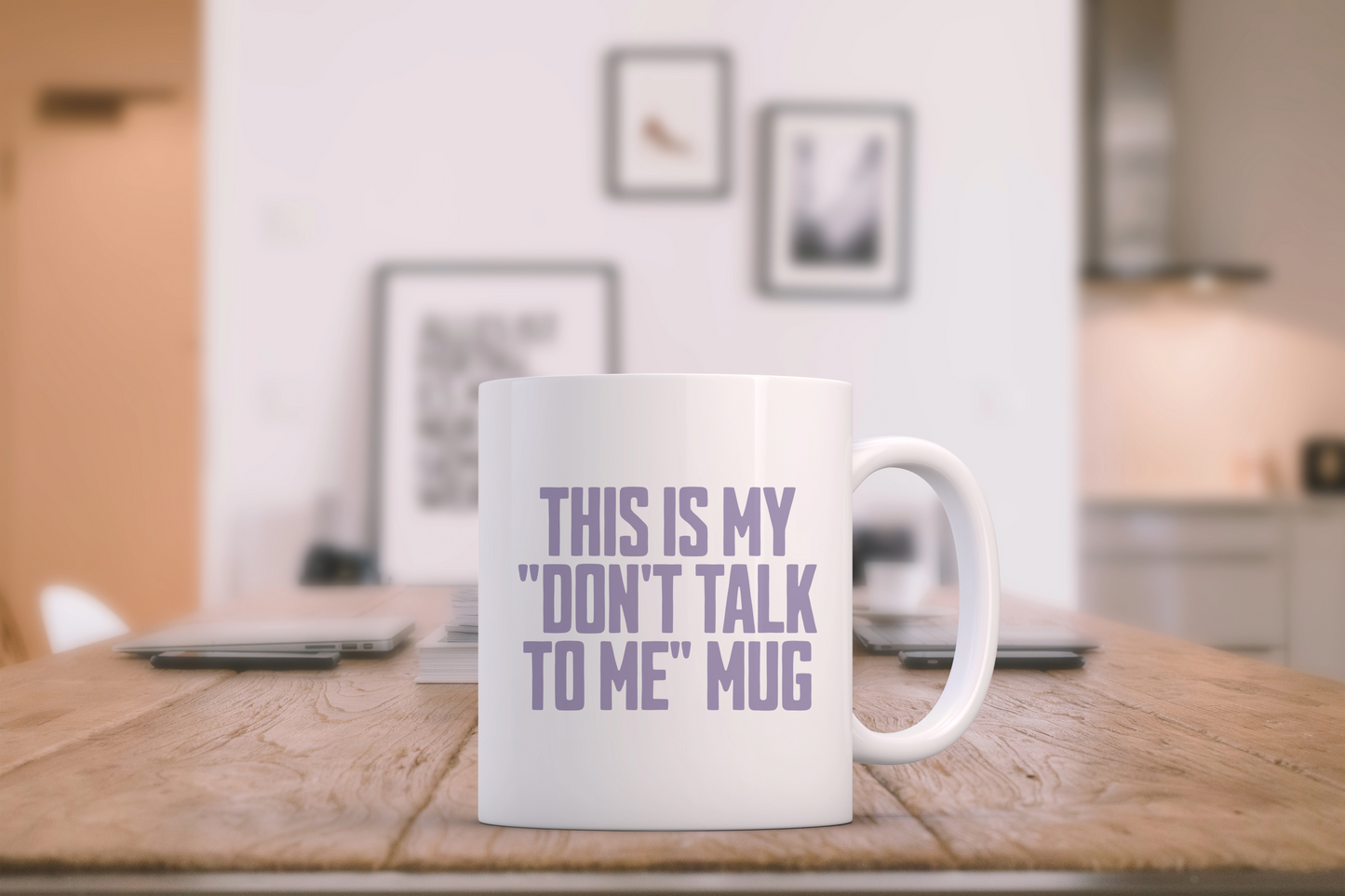 Don't Talk To Me! Heather on White - Ceramic Mug