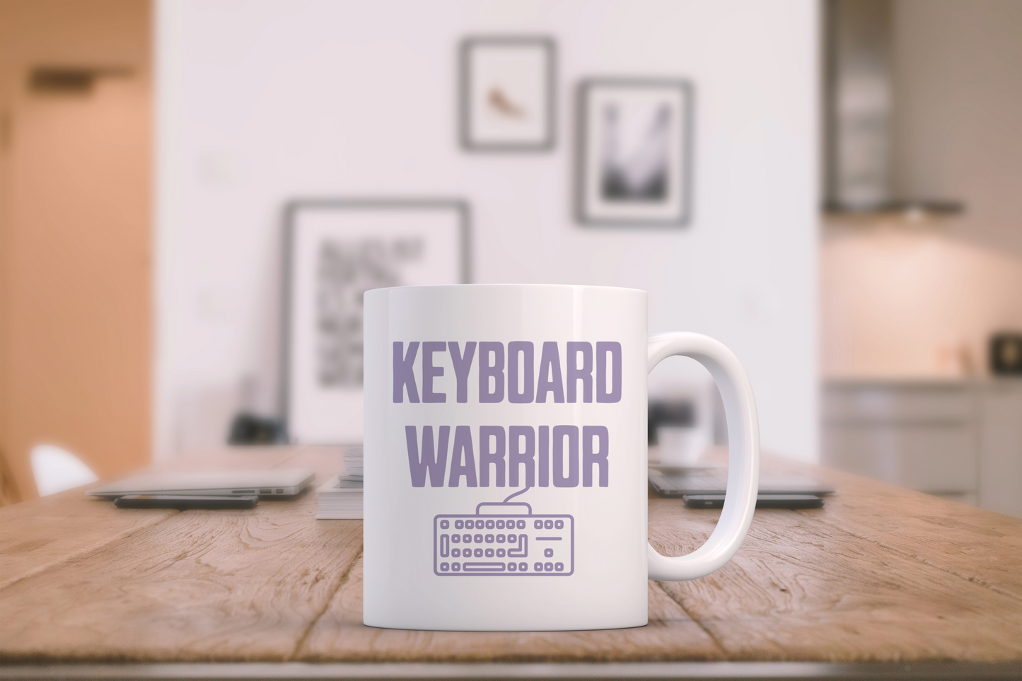 Keyboard Warrior! Heather on White - Ceramic Mug