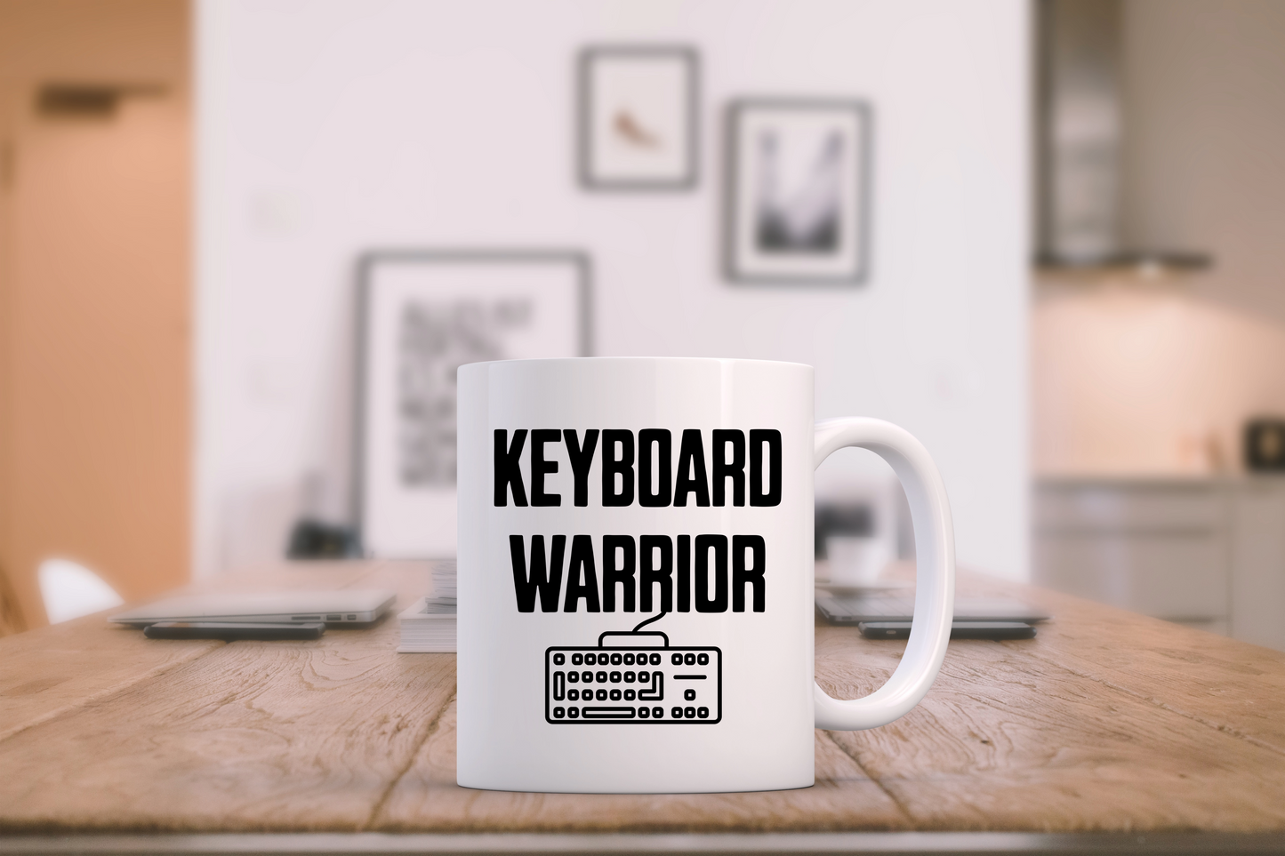 Keyboard Warrior! Black on White - Ceramic Mug