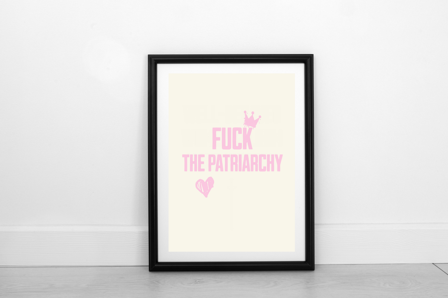 Fuck The Patriarchy! Blush Pink on Cream - Fine Art Print