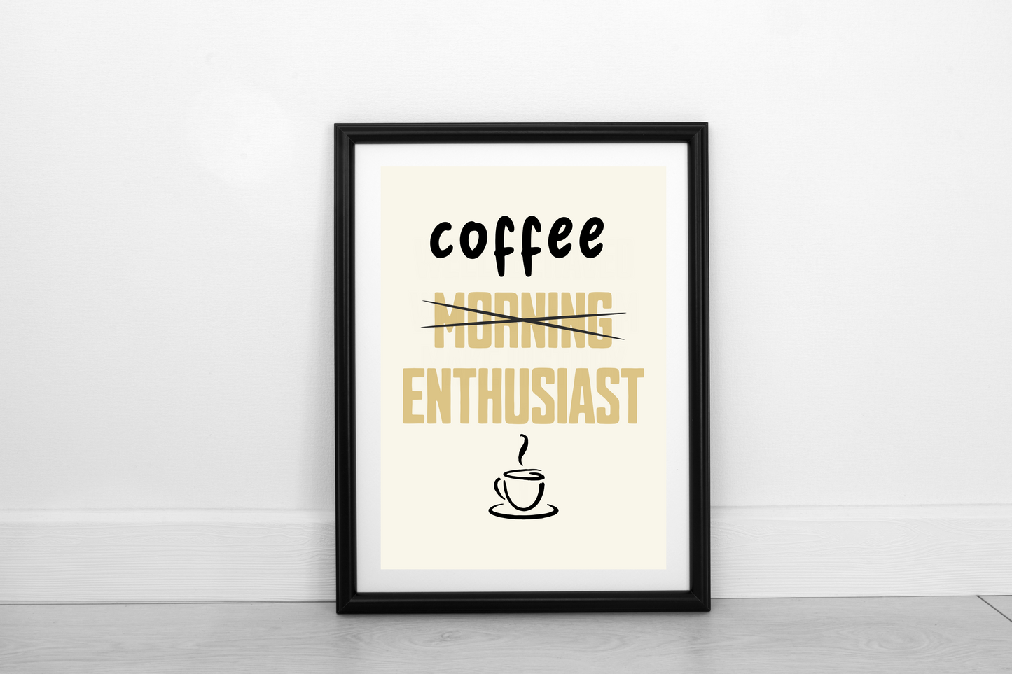 Coffee Enthusiast! Mustard on Cream - Fine Art Print