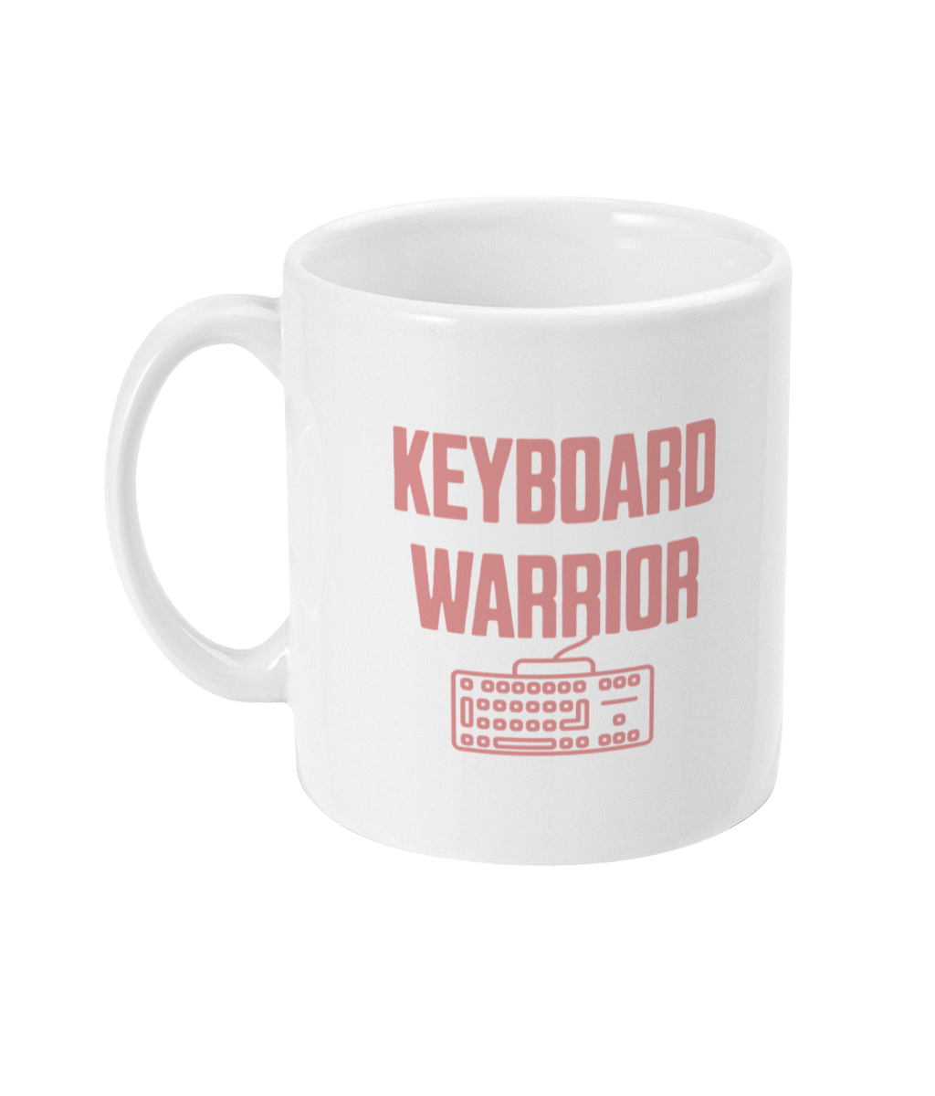 Keyboard Warrior! Dusky Rose on White - Ceramic Mug