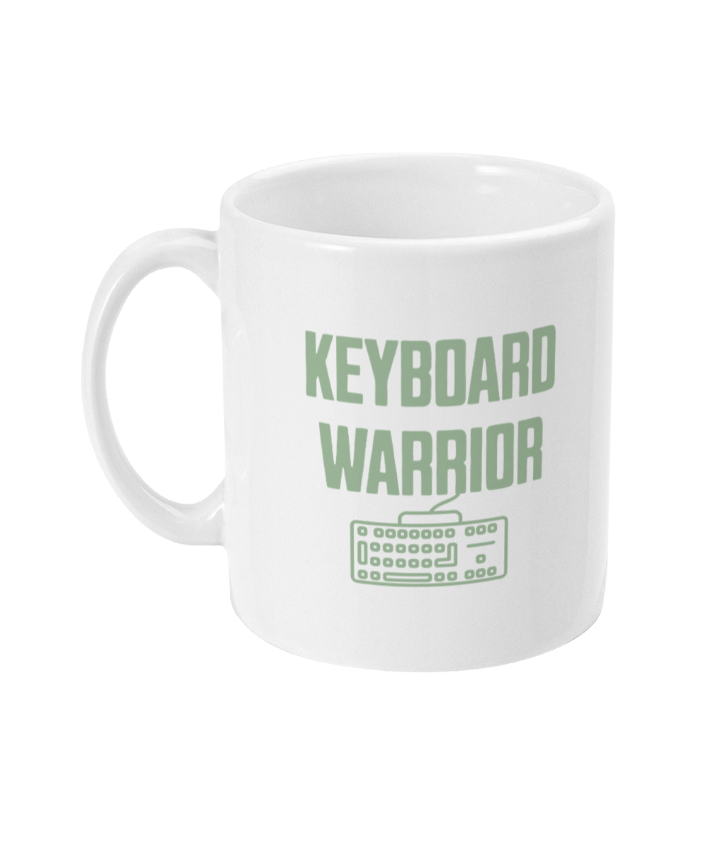 Keyboard Warrior! Pistachio on White - Ceramic Mug