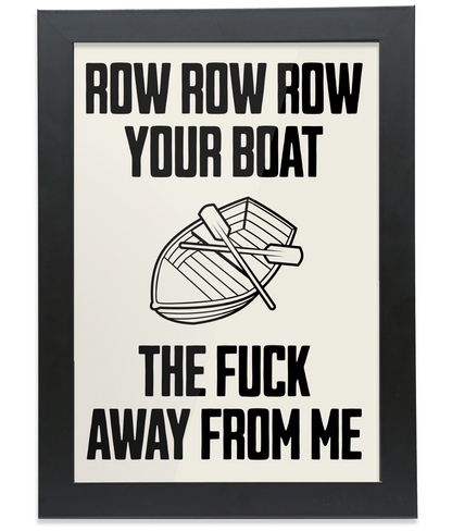 Row Row Row... Black on Cream - FRAMED Fine Art Print