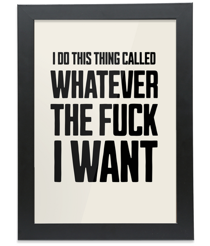 I Do This Thing... Black on Cream - FRAMED Fine Art Print