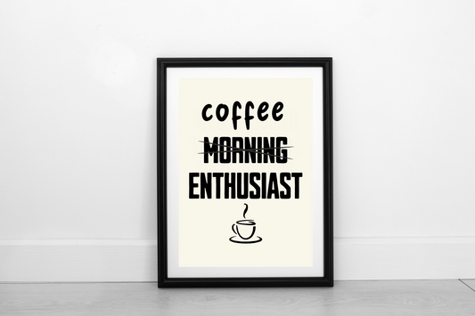 Coffee Enthusiast! Black on Cream - Fine Art Print