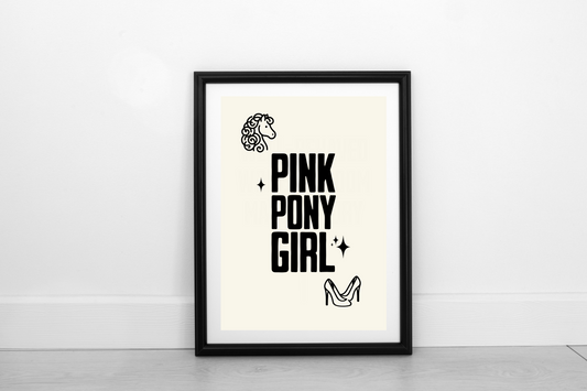 Pink Pony Club Black on Cream - Fine Art Print