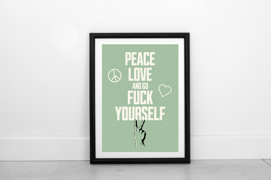 Peace Love... Cream on Pistachio - Fine Art Print