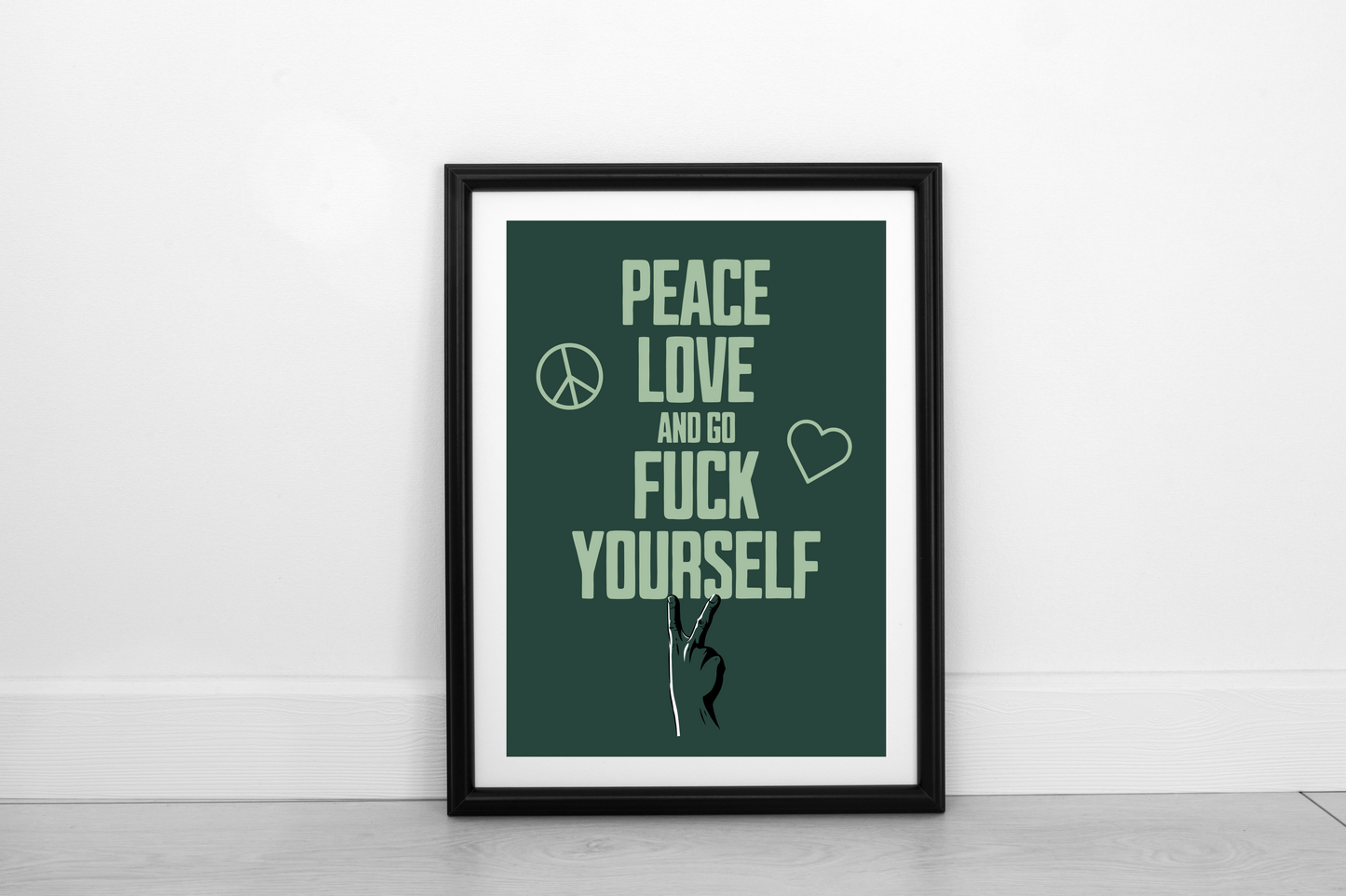 Peace Love... Limited Pistachio on Juniper Green - Fine Art Print