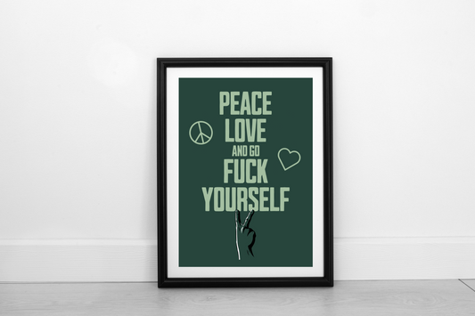 Peace Love... Limited Pistachio on Juniper Green - Fine Art Print