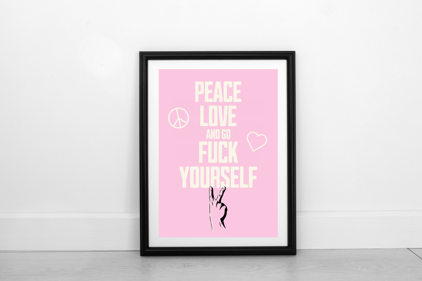 Peace Love... Cream on Blush Pink - Fine Art Print