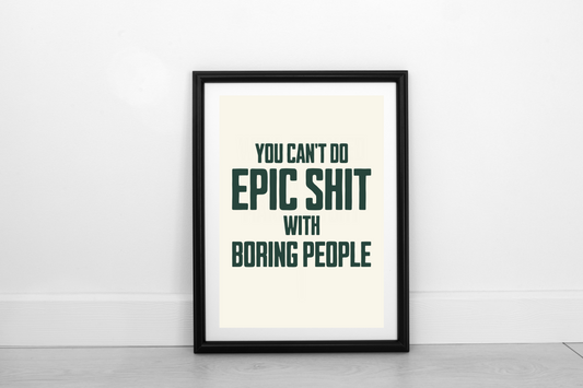 Epic Shit! Juniper Green On Cream - Fine Art Print