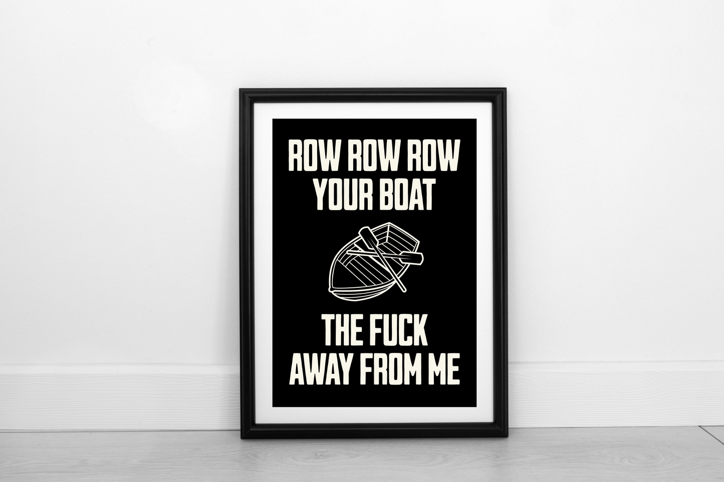 Row Row Row... Cream on Black - Fine Art Print