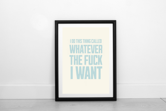 I Do This Thing Called... Powder Blue on Cream - Fine Art Print