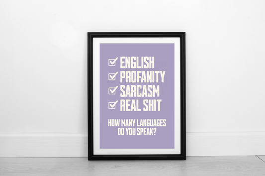 How Many Languages? Cream on Heather - Fine Art Print