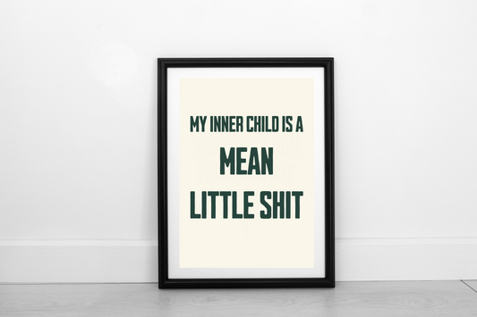 My Inner Child Is... Juniper Green on Cream - Fine Art Print