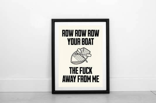 Row Row Row... Black on Cream - Fine Art Print