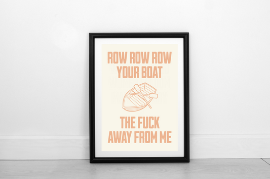 Row Row Row... Pastel Orange on Cream - Fine Art Print