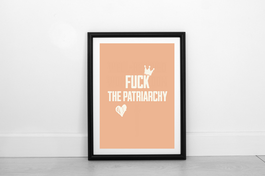 Fuck The Patriarchy!  Cream on Pastel Orange - Fine Art Print