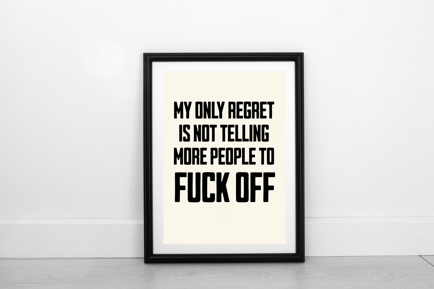 My Only Regret... Black on Cream - Fine Art Print