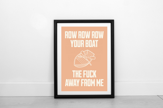 Row Row Row... Cream on Pastel Orange - Fine Art Print