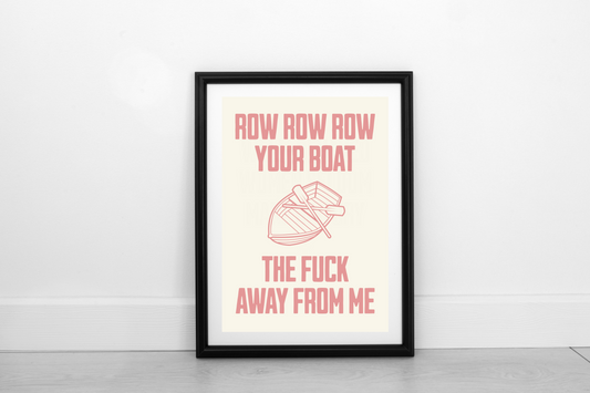 Row Row Row... Dusky Rose on Cream - Fine Art Print