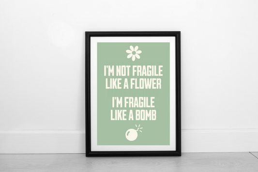 Fragile Like A Bomb! Cream on Pistachio - Fine Art Work