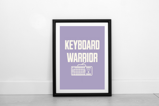 Keyboard Warrior! Cream on Heather - Fine Art Print