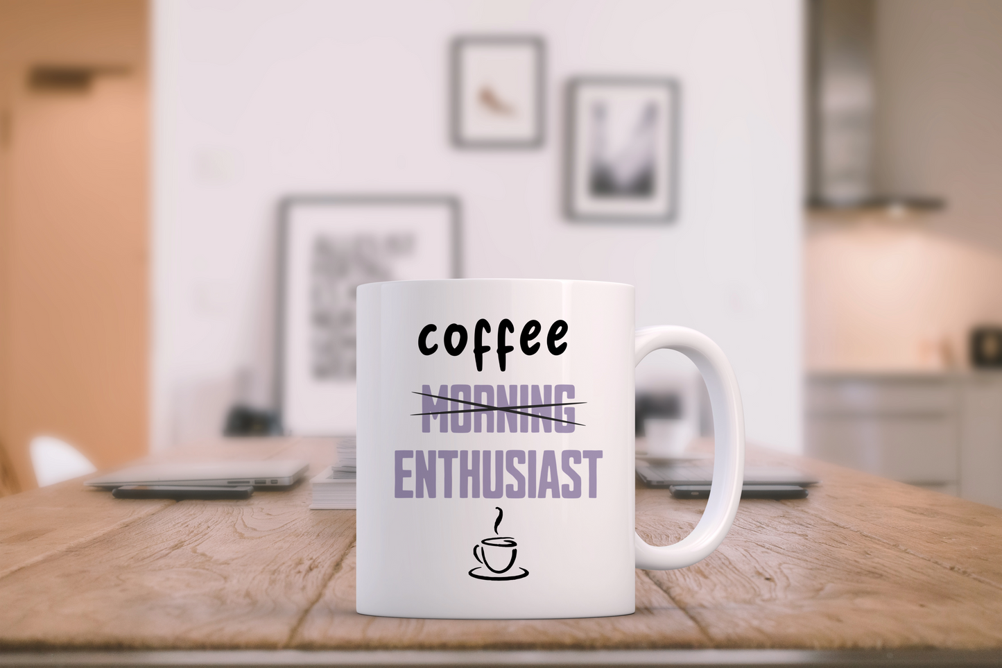 Coffee Enthusiast! Heather on White - Ceramic Mug