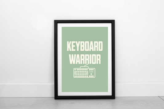 Keyboard Warrior! Cream on Pistachio - Fine Art Print