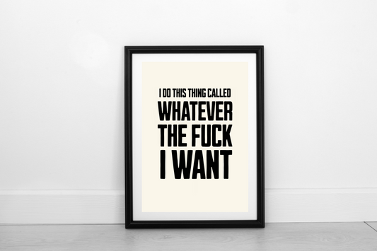 I Do This Thing... Black on Cream - FRAMED Fine Art Print