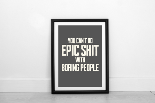 Epic Shit! Cream On Smokey Grey - Fine Art Print