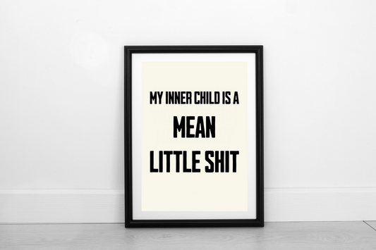 My Inner Child Is... Black on Cream - Fine Art Print