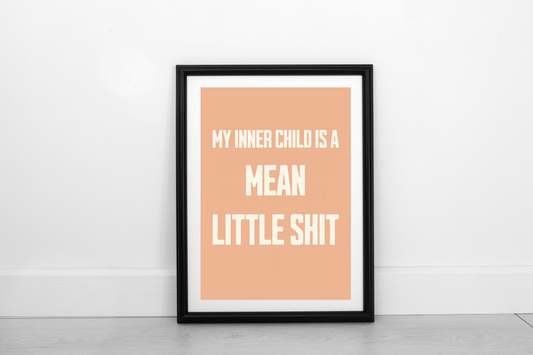 My Inner Child Is... Cream on Pastel Orange - Fine Art Print