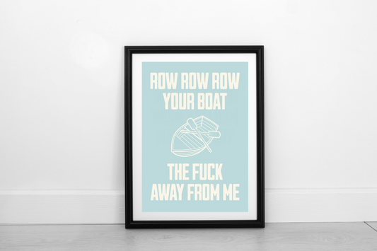 Row Row Row... Cream on Powder Blue - Fine Art Print