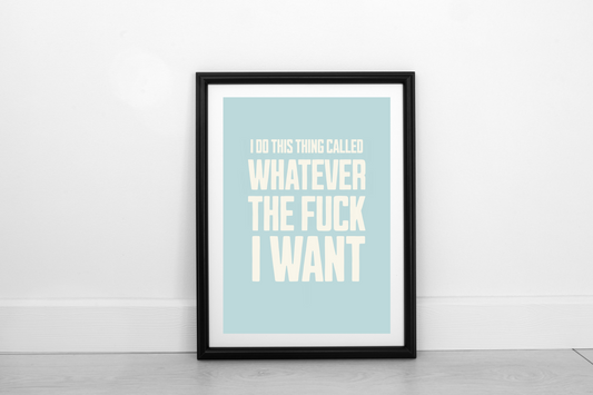 I Do This Thing Called... Cream on Powder Blue - Fine Art Print