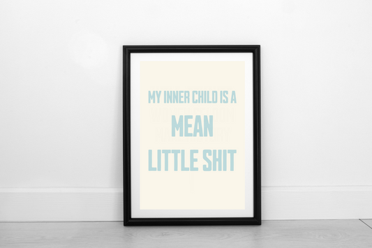 My Inner Child Is... Powder Blue on Cream - Fine Art Print