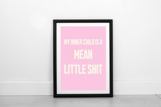 My Inner Child Is... Cream on Blush Pink - Fine Art Print