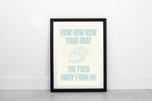 Row Row Row... Powder Blue on Cream - Fine Art Print