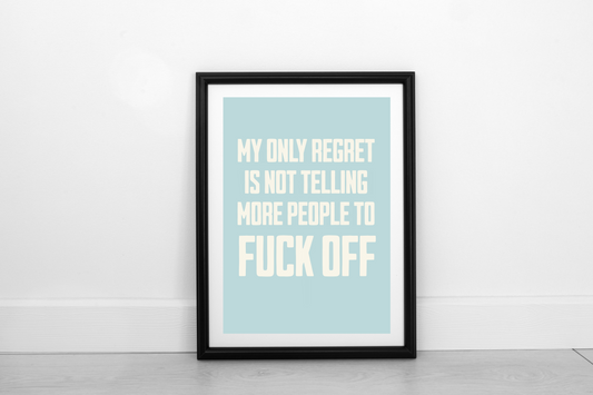 My Only Regret... Cream on Powder Blue - Fine Art Print