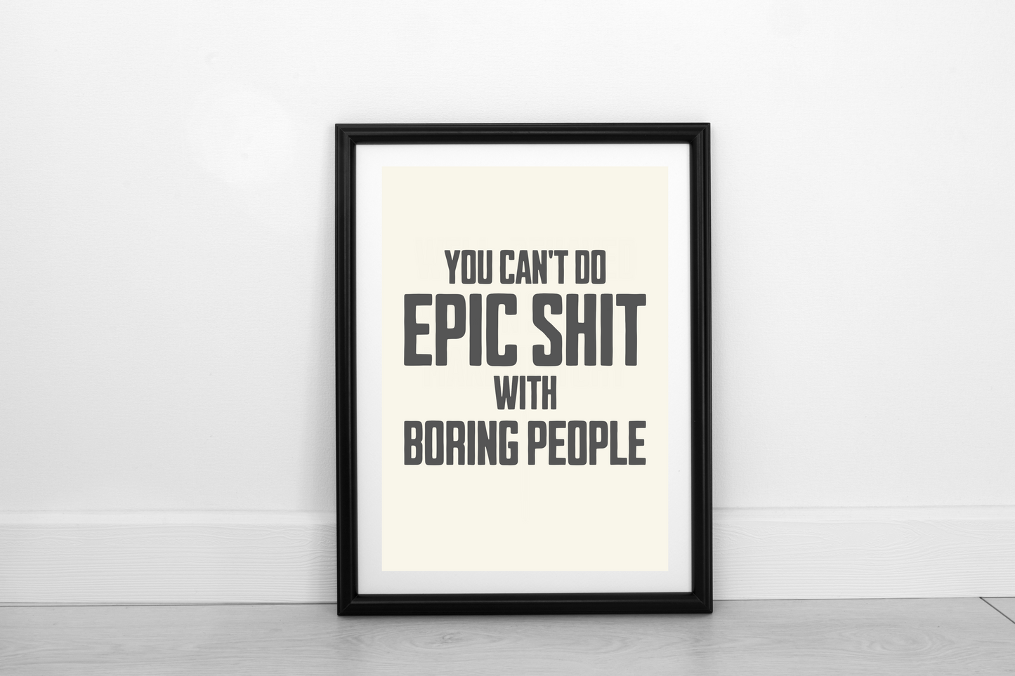 Epic Shit! Smokey Grey on Cream - Fine Art Print