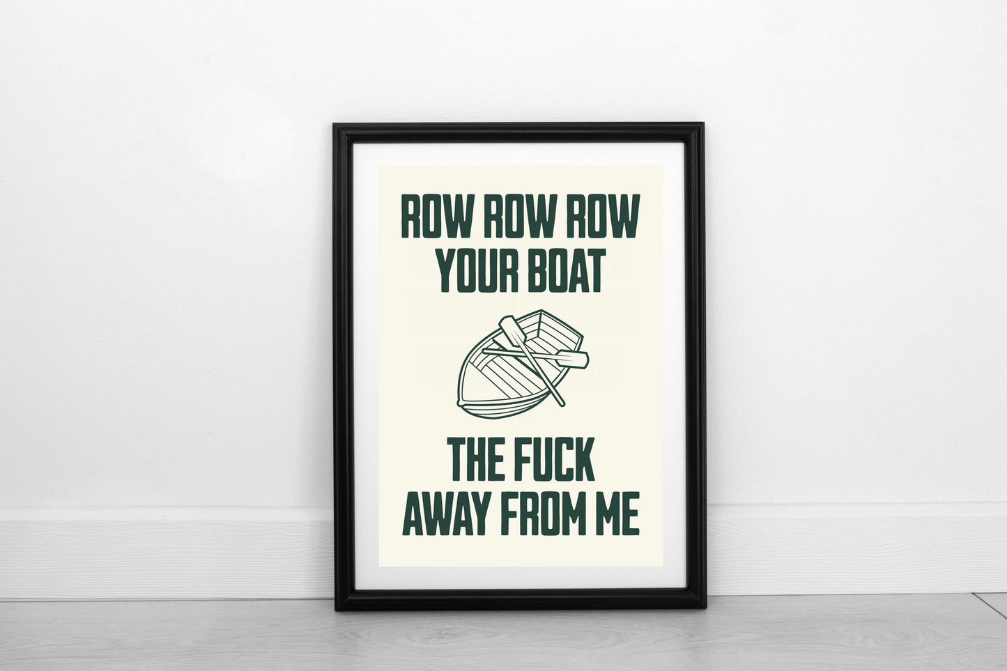 Row Row Row... Juniper Green on Cream - Fine Art Print