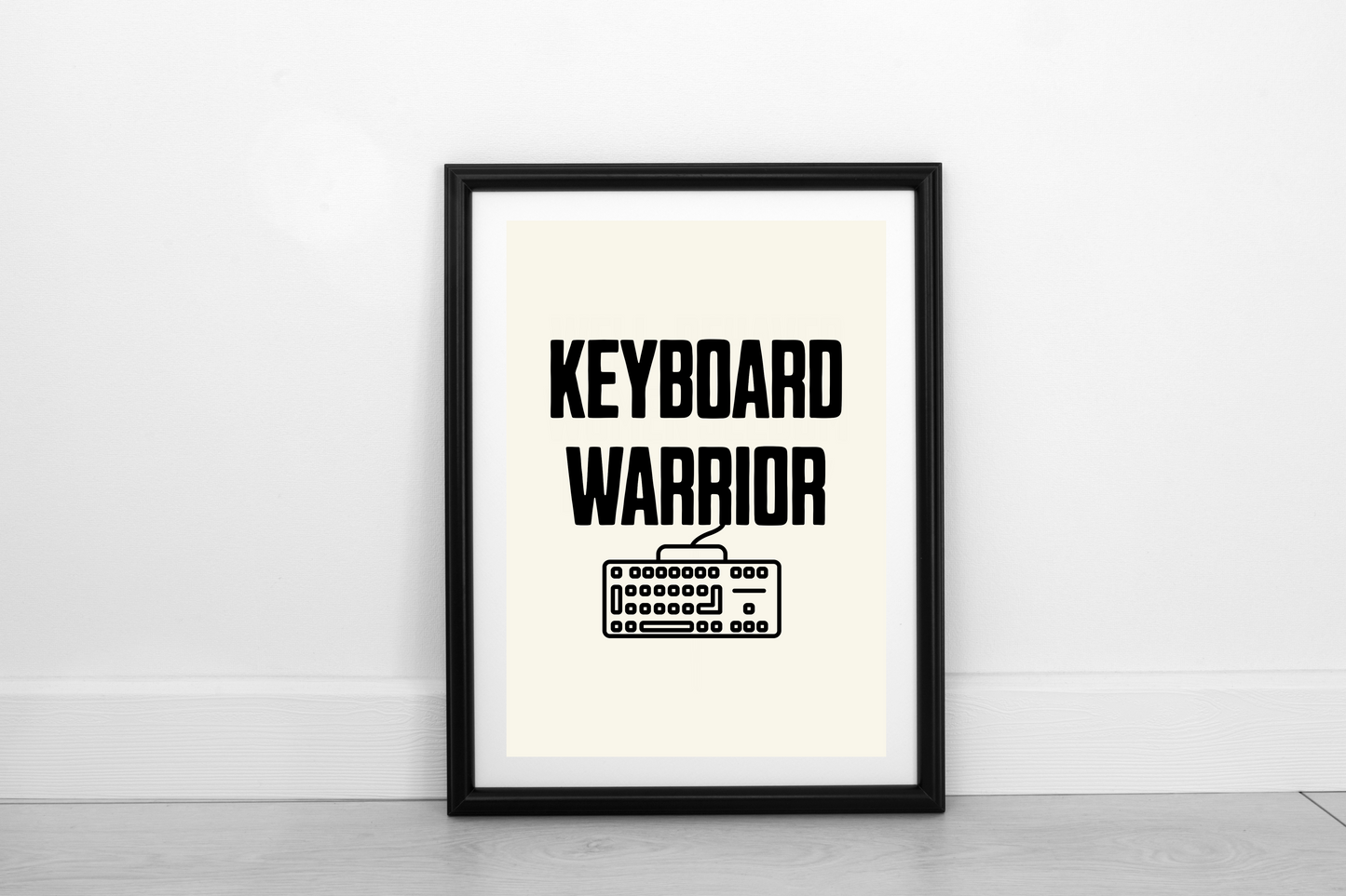 Keyboard Warrior! Black on Cream - Fine Art Print