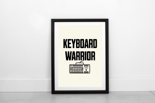 Keyboard Warrior! Black on Cream - Fine Art Print