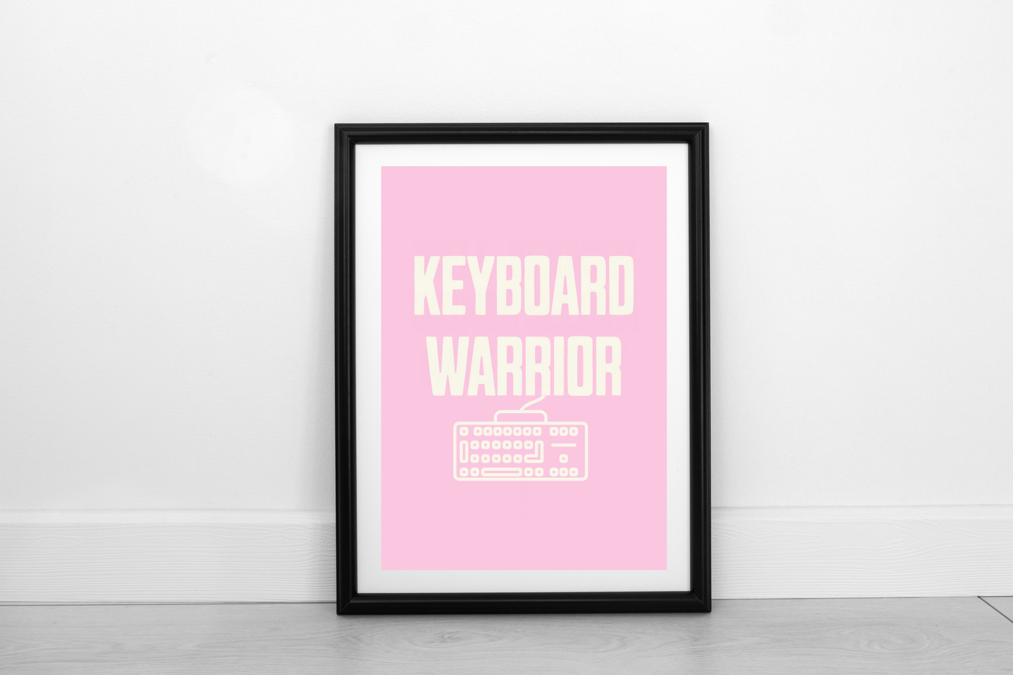 Keyboard Warrior! Cream on Blush Pink - Fine Art Print