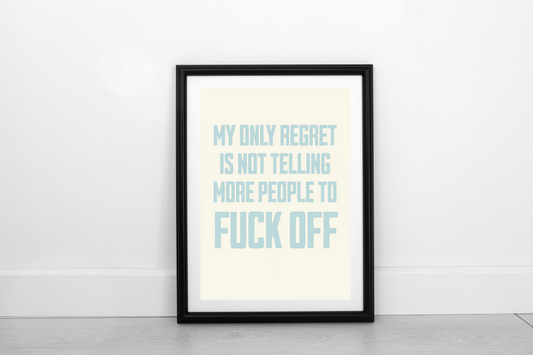 My Only Regret... Powder Blue on Cream - Fine Art Print