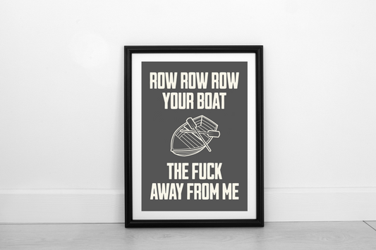 Row Row Row... Cream on Smokey Grey - Fine Art Print