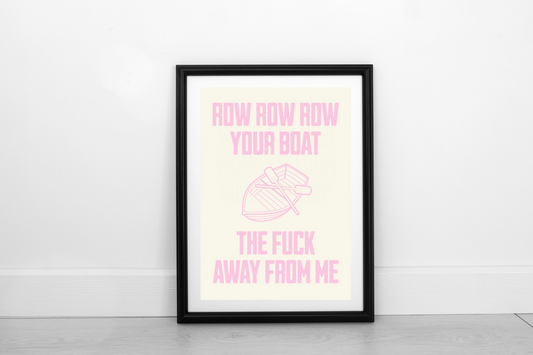 Row Row Row... Blush Pink on Cream - Fine Art Print