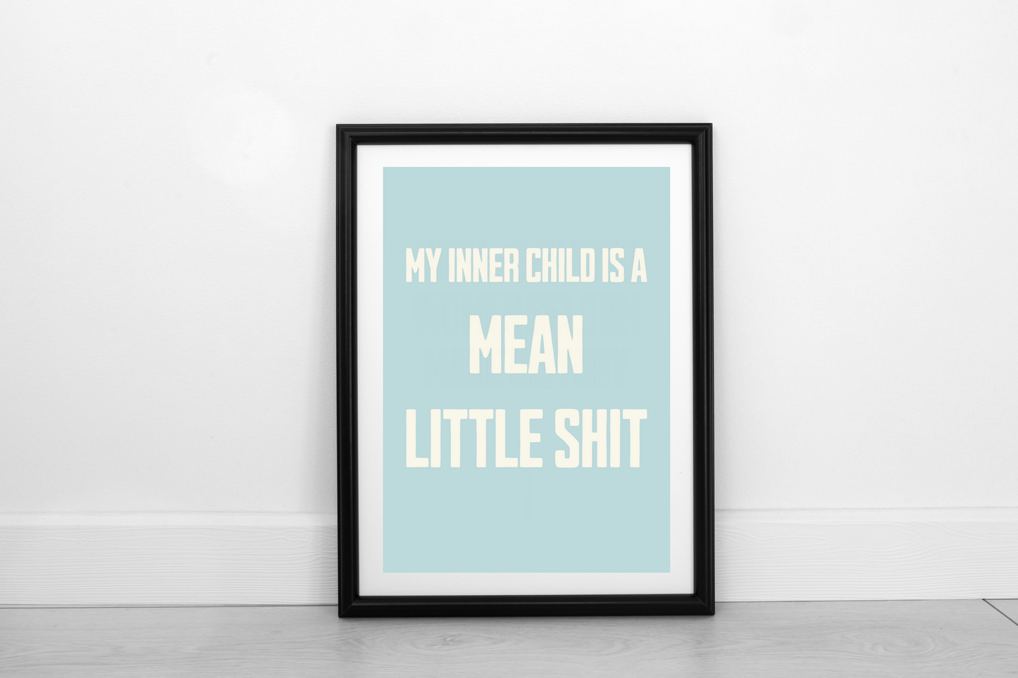 My Inner Child Is... Cream on Powder Blue - Fine Art Print